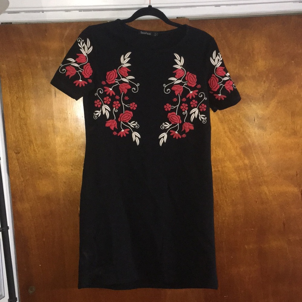 Embroidered T Shirt Dress